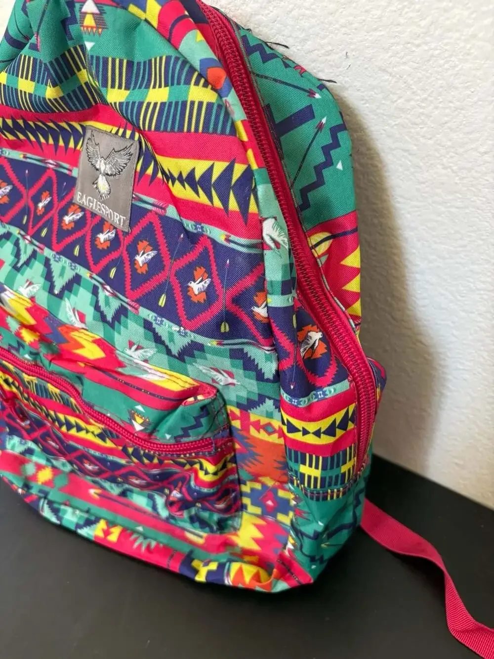 Eaglesport Southwestern Aztec Eagle Print Backpack Multicolor School Book Bag